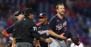 Washington Nationals’ Max Scherzer Begins to Strip On-Field After Repeated Searches for Sticky Substances