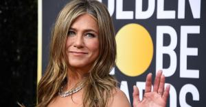 Jennifer Aniston Reveals a Hint of Gray Roots