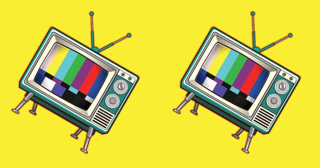 Colorful Retro TV seamless vector Pattern