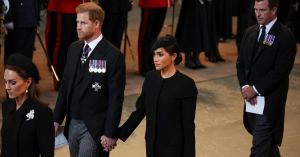 Prince Harry Spotted Crying at Queen Elizabeth’s Service Alongside Meghan Markle, Kate Middleton