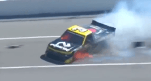 NASCAR Driver Narrowly Avoids Tragedy in Fiery Truck Crash