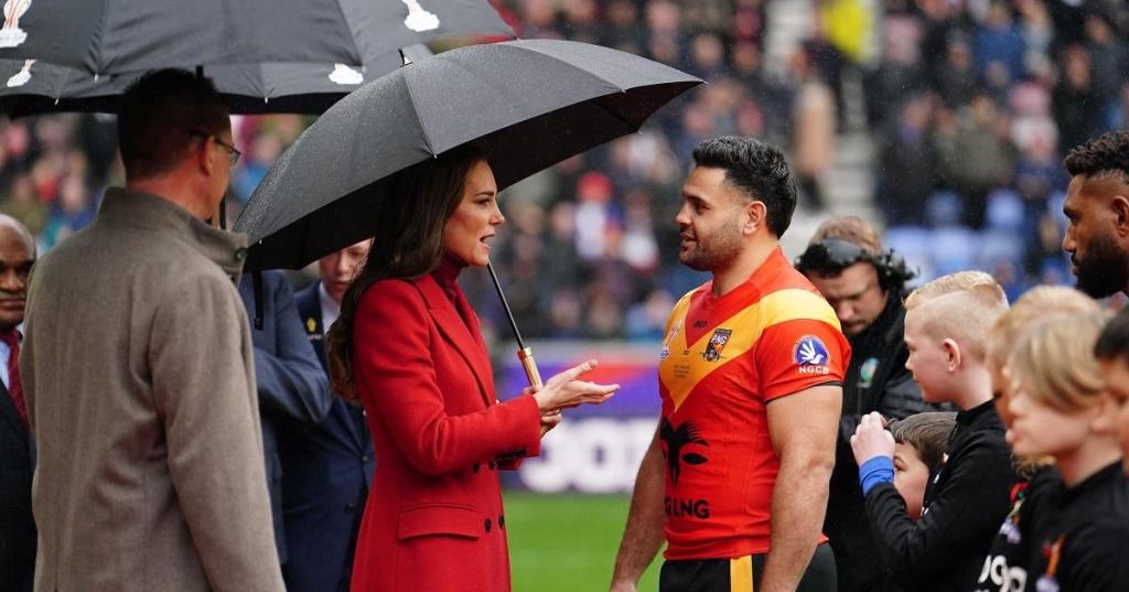 The Princess Of Wales Attends The England Rugby League World Cup 2021 Quarter Final