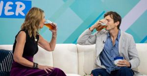 Savannah Guthrie and Ashton Kutcher Chug Beer Together at 8 am