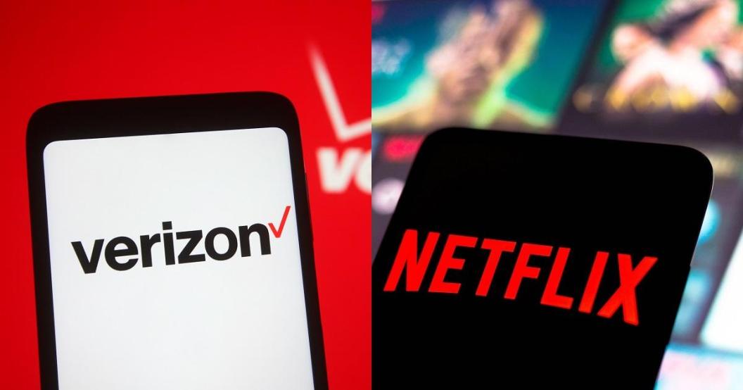 In this photo illustration, Verizon logo seen displayed on a
