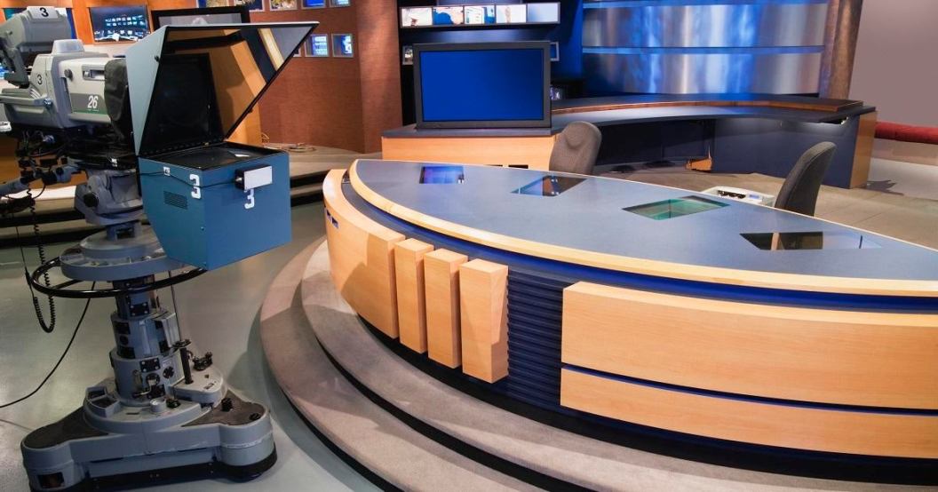 Set for newsroom filming