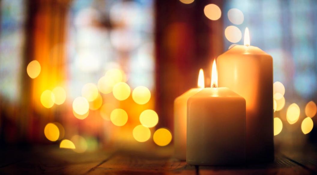 Candles in a church background