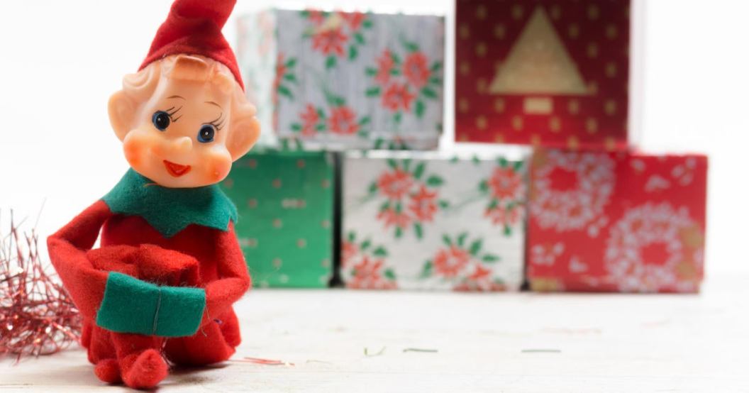 Vintage Knee Hugger Elf on Shelf Christmas Decoration