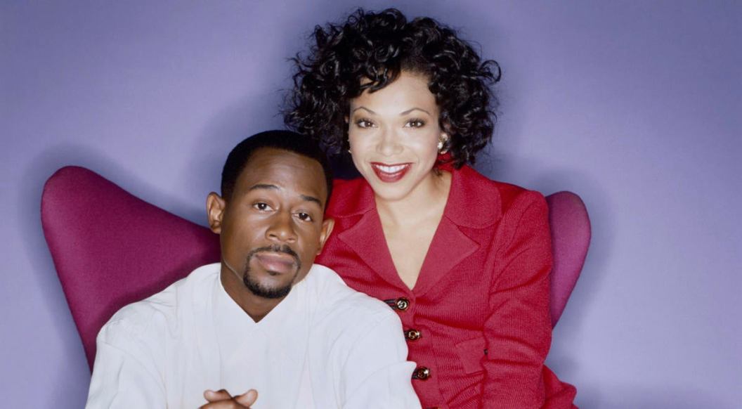 Martin Lawrence and Tisha Campbell pose for 'Martin' promo
