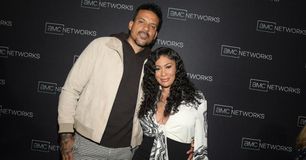 Matt Barnes and Anansa Sims attend AMC Networks 2024 Upfront Red Carpet - Arrivals