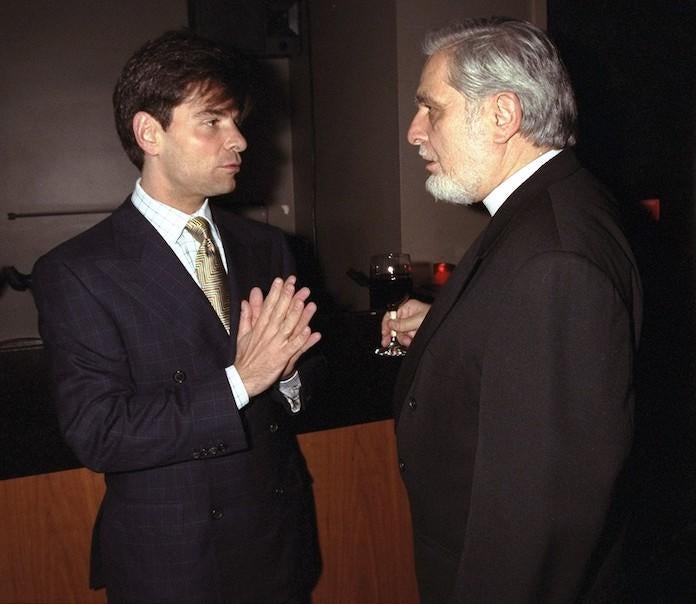 George Stephanopoulos tallks with his father, the Rev. Rober