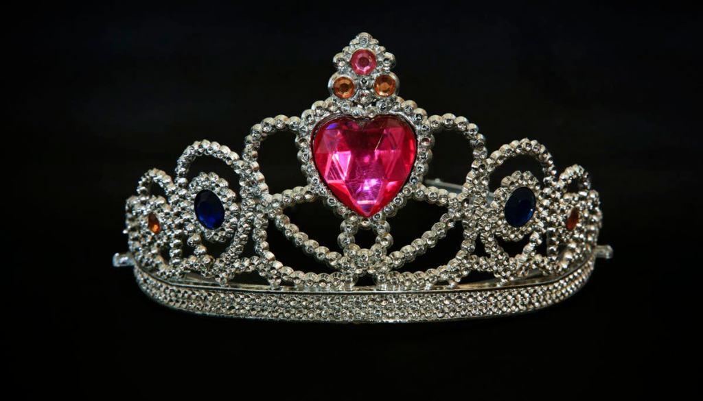 Jeweled tiara with ruby heart