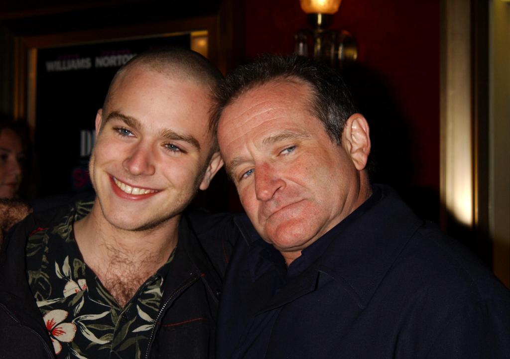 Robin Williams is joined by his 18-year-old son, Zachary, at