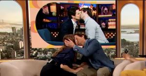 How Drew Barrymore Reacted When Matt Bomer Kissed Her on Live TV