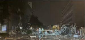 Crane Crashes Into Office Building During Hurricane Milton