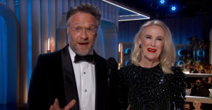 Seth Rogen Shades Golden Globes Broadcast While Presenting With Catherine O’Hara