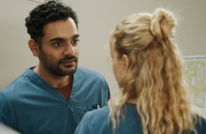 ‘Transplant’: Bash and Mags Have an Awkward Stairwell Chat in Exclusive Sneak Peek