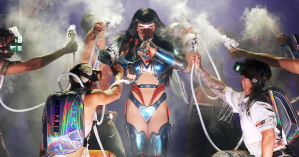 Katy Perry Desperately Clings To Prop During Mid-Air Concert Malfunction