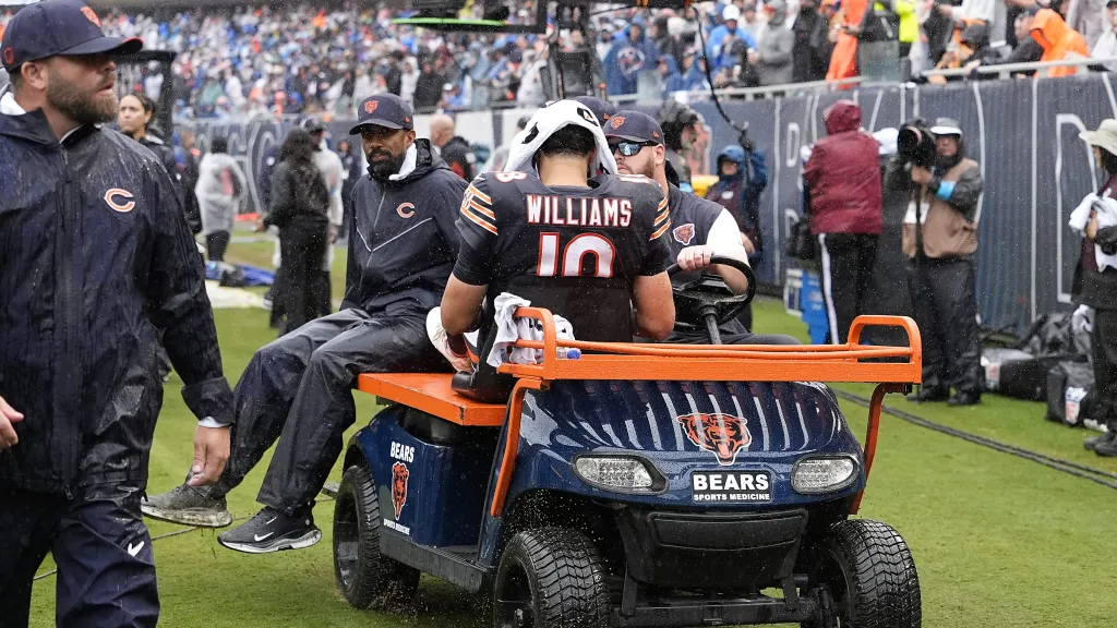 Caleb Williams Carted off Against Vikings, See the Latest Injury Update